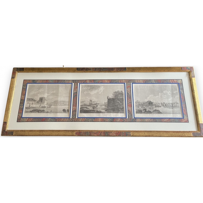Gravure triple "Genève" par PERIGNON