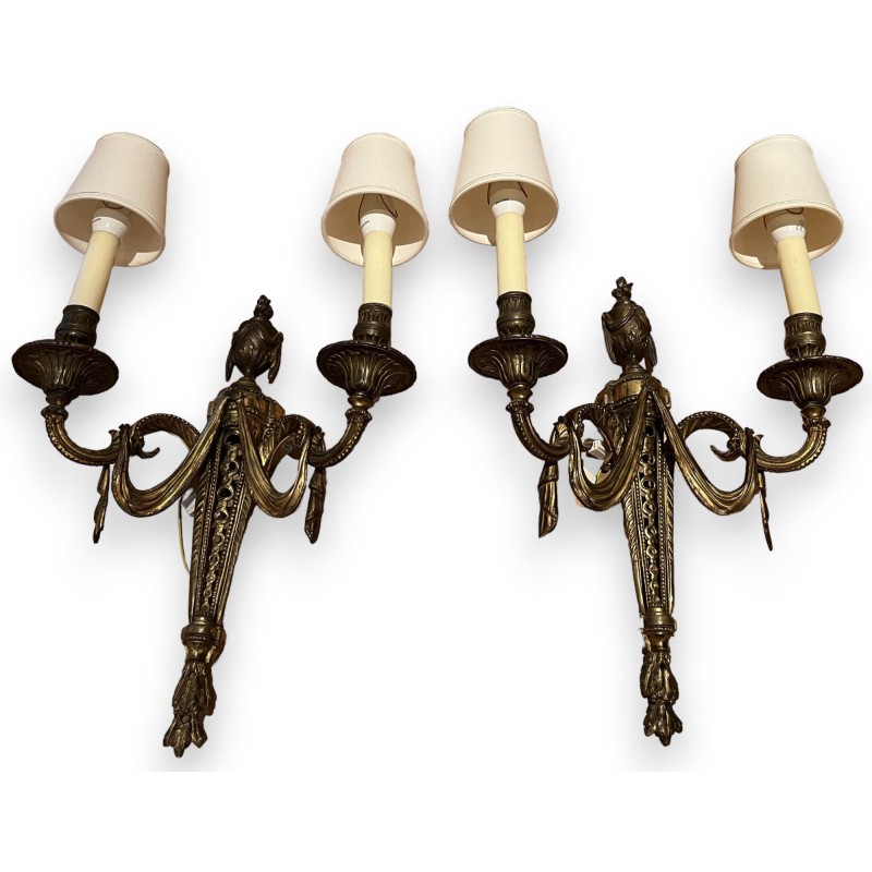 Pair of Louis XVI-style wall lights with two lights