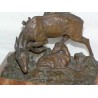 Bronze sculpture ‘ Doe and her fawn’. at  Moinat SA  – Antiques and decorative items