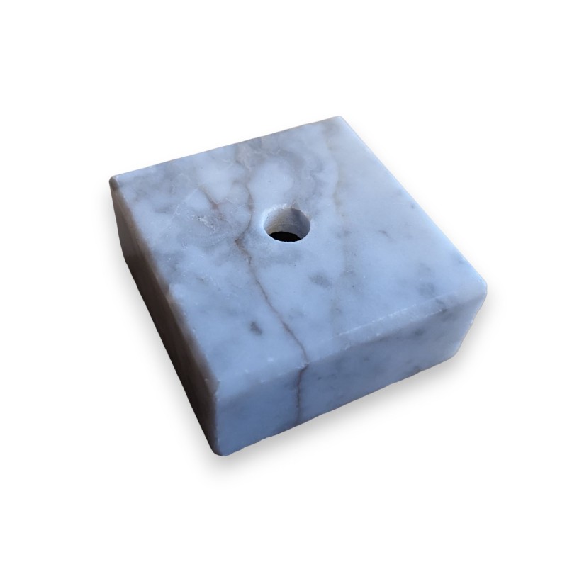 Square grey marble plinth