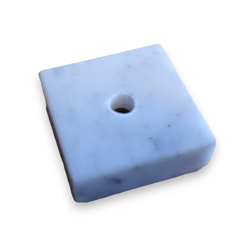 Square white marble plinth