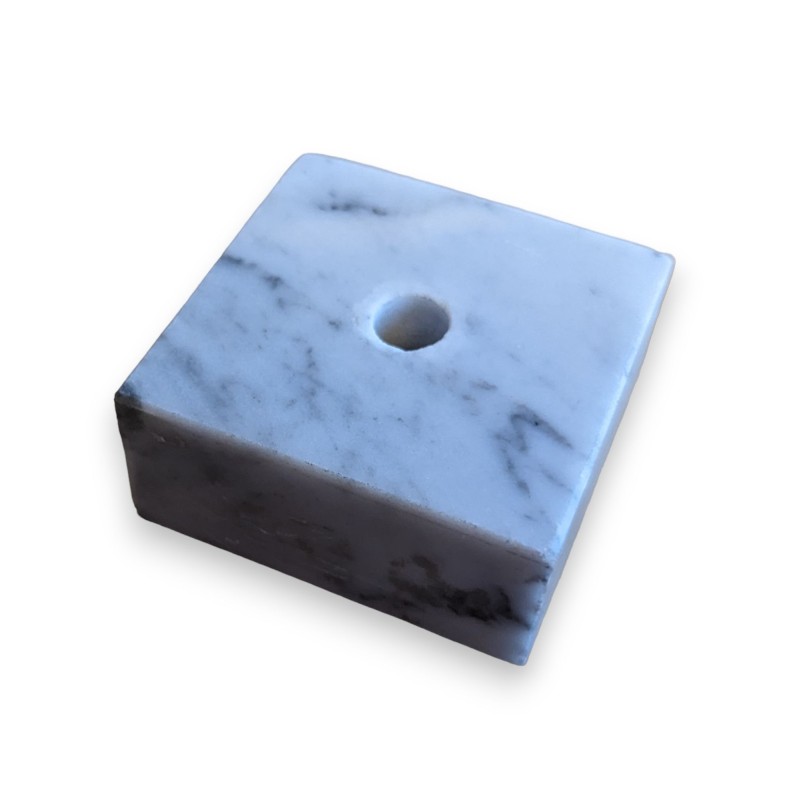 Square white marble plinth