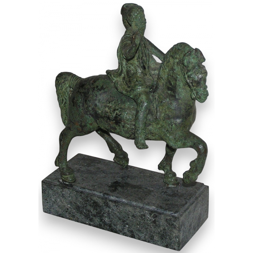 Bronze "Roman Knight" on base.