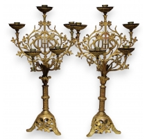 Paire de chandeliers à 5 lumières