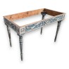 Blue and white painted console table