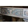 Blue and white painted console table
