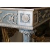 Blue and white painted console table