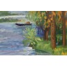 Tableau \"Le Pont sur l\'Oise\" signé P. COLLOMB