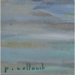 Tableau \"Le Pont sur l\'Oise\" signé P. COLLOMB