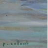 Tableau \"Le Pont sur l\'Oise\" signé P. COLLOMB