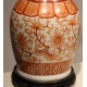 Lampe chinoise en porcelaine orange