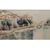 Aquarelle "Bord de rivière" signé WINTER