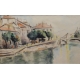 Aquarelle "Bord de rivière" signé WINTER