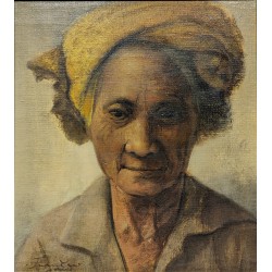 Tableau \"Portrait\" signé