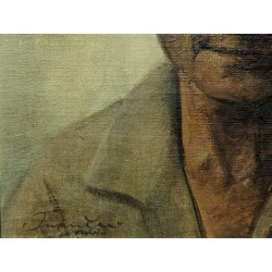 Tableau \"Portrait\" signé