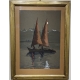 Pastel "Bateau au clair de lune" signé M. RIEDER