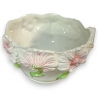 Cache-pot en céramique blanche Fleurs rose