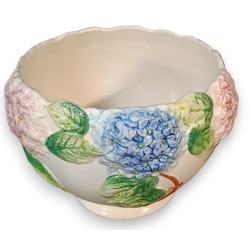 Cache-pot en céramique blanche Hortensias