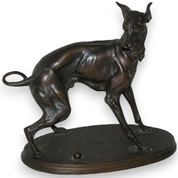 Bronze \"Chien Whippet\", signé P.J. MENE