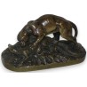 Bronze "Leopard and Monitor Lizard" signed BARYE, from Moinat SA – Antiques and decorative arts