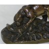 Bronze "Leopard and Monitor Lizard" signed BARYE, from Moinat SA – Antiques and decorative arts