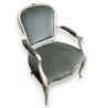 Paire de fauteuils style Louis XV velours vert