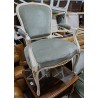 Paire de fauteuils style Louis XV velours vert