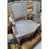 Paire de fauteuils style Louis XV cérusé