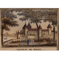 Watercolour engraving: ‘Château de Rolle’