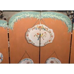 Paravent à 4 volets, décor assiettes