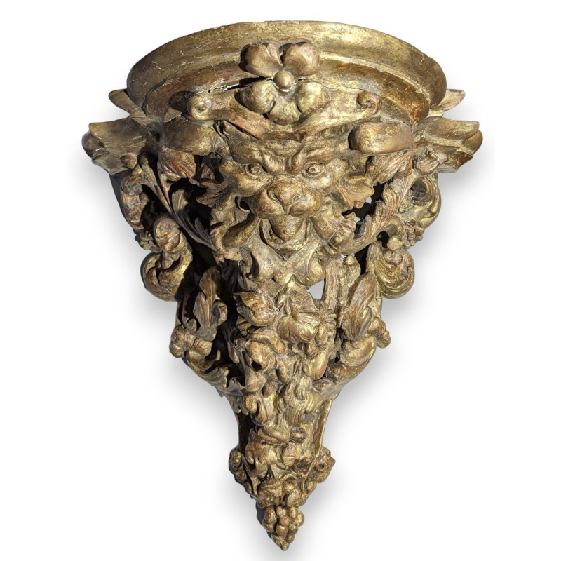 Regency-style console table in carved and gilded wood
