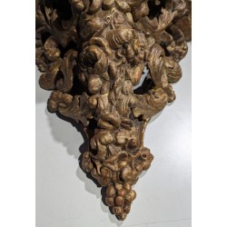 Regency-style console table in carved and gilded wood