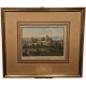 Gravure aquarellée "Aubonne" par WEGELIN