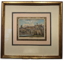 Gravure aquarellée "Aubonne"
