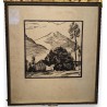 Engraving entitled ‘Ollon’, signed FAY