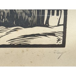 Engraving entitled ‘Ollon’, signed FAY