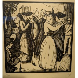 Engraving entitled ‘Bal’, signed FAY