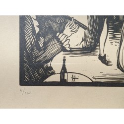 Engraving entitled ‘Bal’, signed FAY