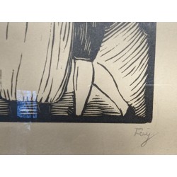 Engraving entitled ‘Bal’, signed FAY