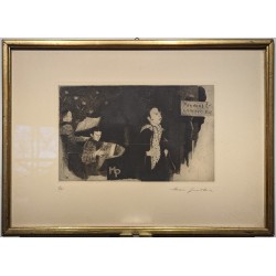 Engraving entitled ‘Concert’, signed by Marc GONTHIER