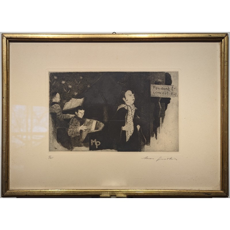 Engraving entitled ‘Concert’, signed by Marc GONTHIER