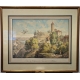 Gravure aquarellée "Aubonne" par BOURGEOIS