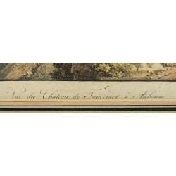 Watercolour engraving ‘Aubonne’ by BOURGEOIS