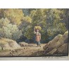 Watercolour engraving ‘Aubonne’ by BOURGEOIS