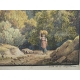 Gravure aquarellée "Aubonne" par BOURGEOIS