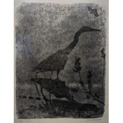 Engraving entitled ‘Héron’, signed by Robert HAINARD