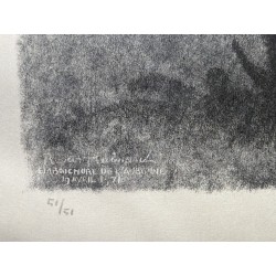 Engraving entitled ‘Héron’, signed by Robert HAINARD