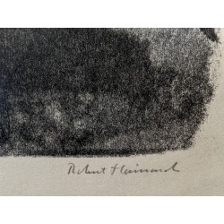 Engraving entitled ‘Héron’, signed by Robert HAINARD
