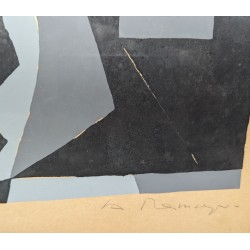 Sérigraphie couleurs "Composition" signée RAMSEYER