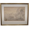 Dessin "Village de la Côte" signé MEILIGENCE